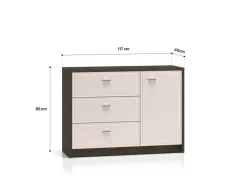 Avante 05 dąb windmill / MDF cashmere połysk - komoda 1D3S