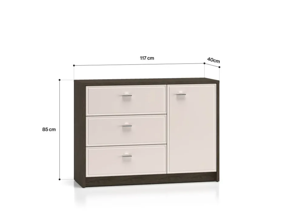 Avante 05 dąb windmill / MDF cashmere połysk - komoda 1D3S
