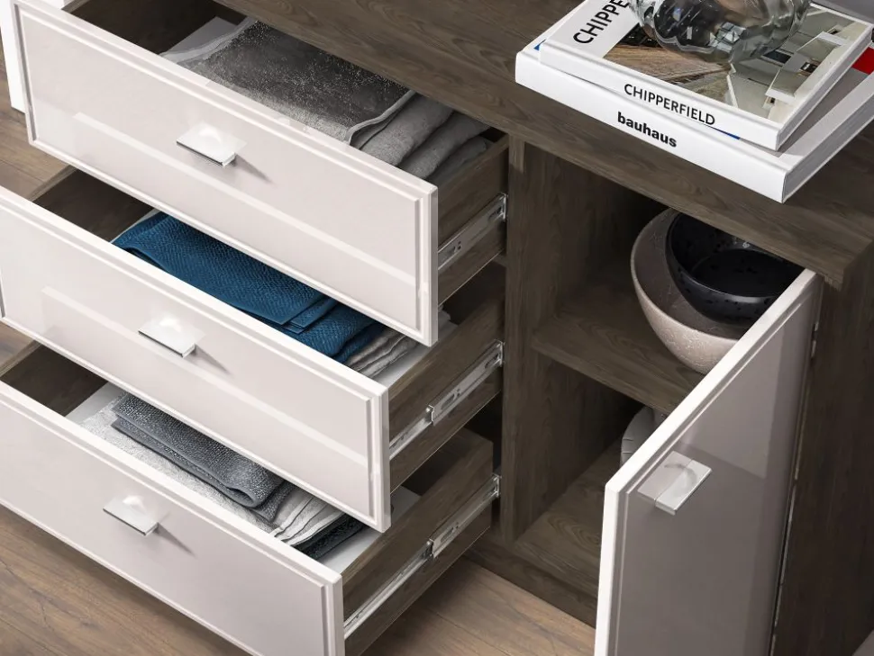 Avante 05 dąb windmill / MDF cashmere połysk - komoda 1D3S