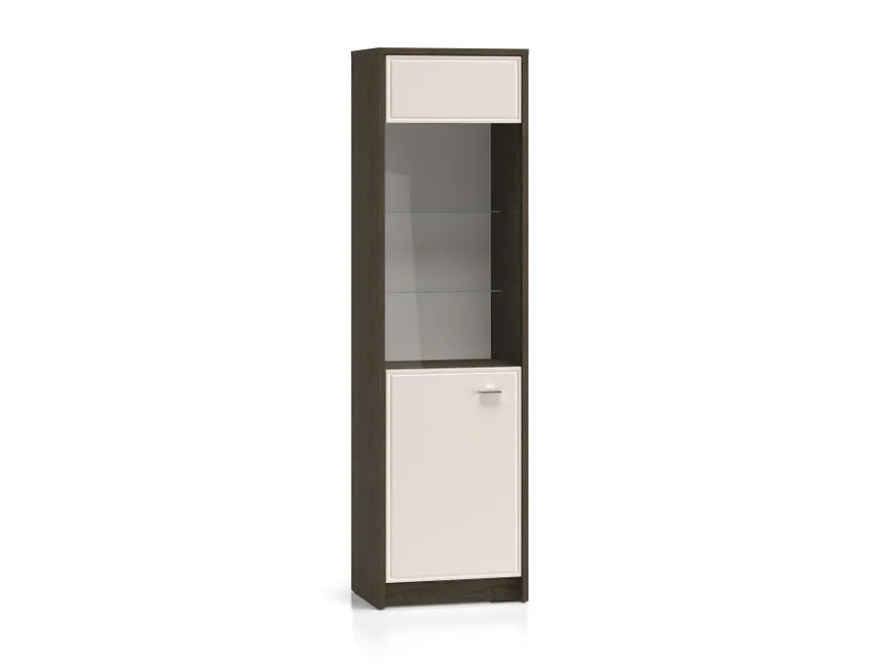 Avante 02 dąb windmill / MDF cashmere połysk - witryna 1DL/P