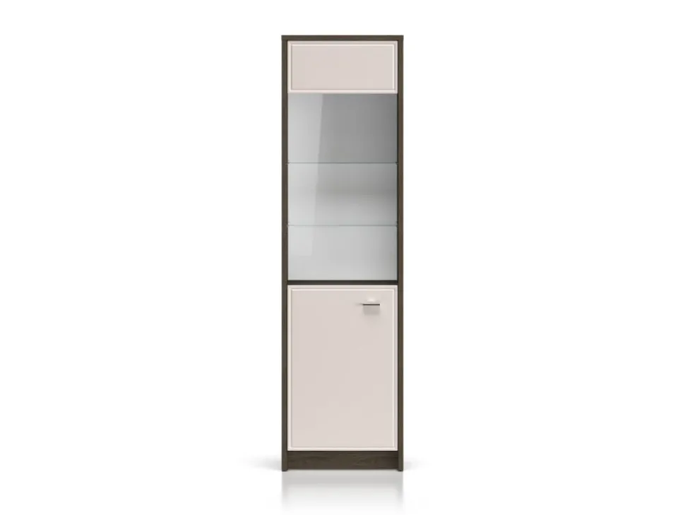 Avante 02 dąb windmill / MDF cashmere połysk - witryna 1DL/P