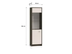 Avante 02 dąb windmill / MDF cashmere połysk - witryna 1DL/P