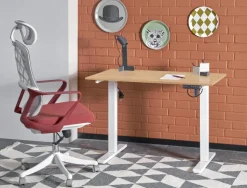 B53 biurko biurko z funkcją regulacji wysokości, dąb artisan / biały (2p=1szt)1 sztuka