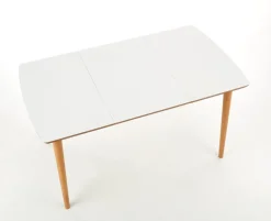BARRET stół kolor blat - biały mat, nogi - dąb lefkas (90-190x80x75 cm) (1p=1szt)1 sztuka