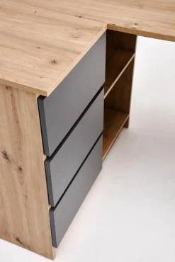 BEGA biurko, dąb artisan / grafitowy (2p=1szt)1 sztuka
