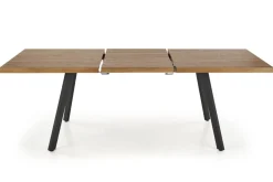 BERLIN stół rozkładany 160/220 cm, blat - orzechowy, stelaż - czarny (1p=1szt)1 sztuka