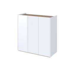 Biała komoda z półkami i oświetleniem LED Lenart Easy EA-03 3D