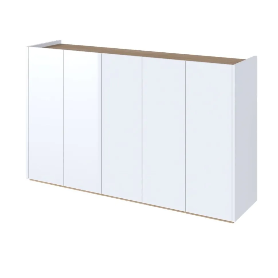 Biała komoda z półkami i oświetleniem LED Lenart Easy EA-01 5D
