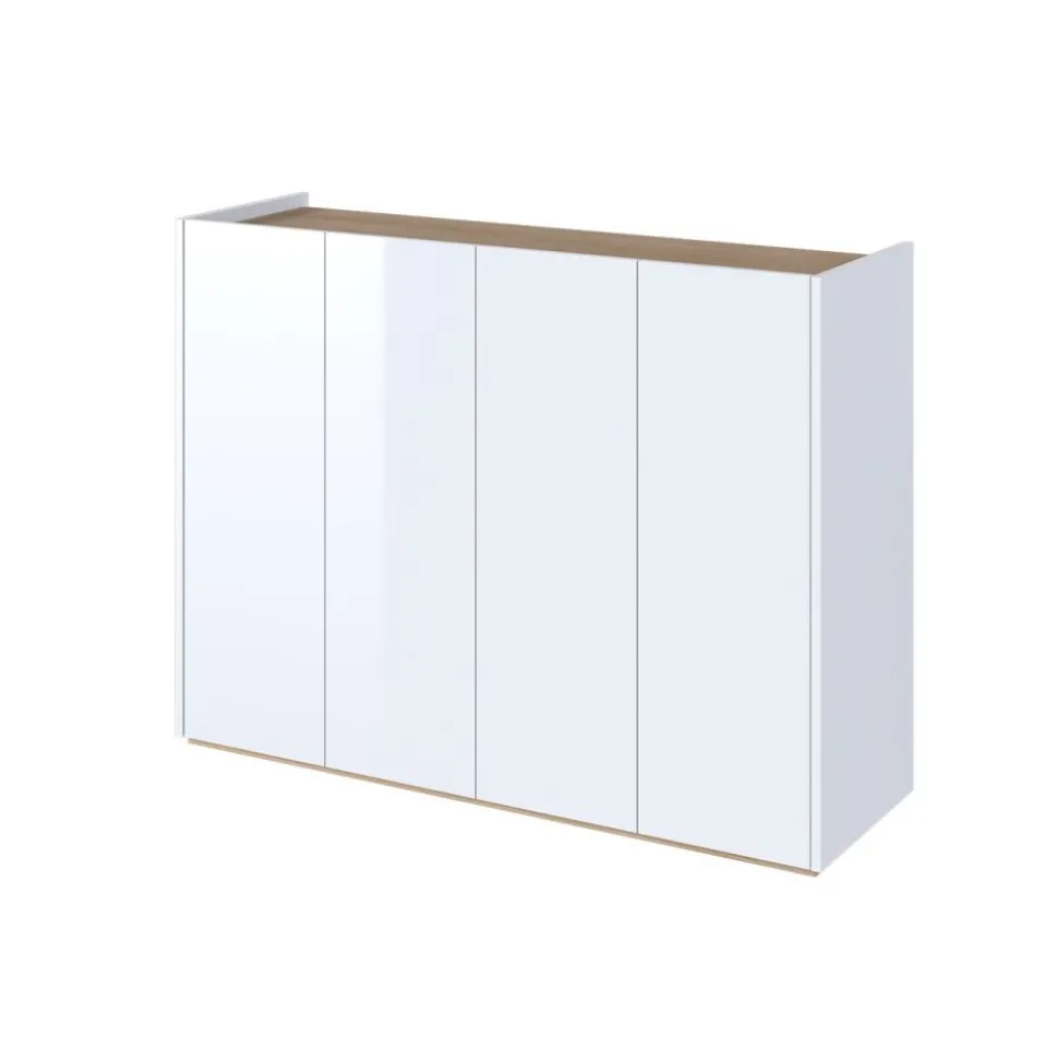 Biała komoda z półkami i oświetleniem LED Lenart Easy EA-02 4D