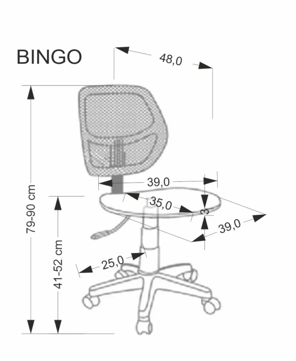 BINGO fotel młodzieżowy różowy1 sztuka
