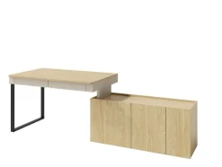 Biurko 130 cm z komodą do pokoju Luca LC10 beż piaskowy