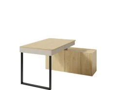 Biurko 130 cm z komodą do pokoju Luca LC10 beż piaskowy