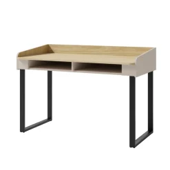 Biurko do pokoju 125 cm z półkami Alessio AE10 beż piaskowy