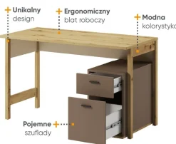 Biurko młodzieżowe z szufladami Lenart Lenny LY-04