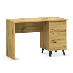 Biurko z szafką i szufladą, dąb artisan BORG