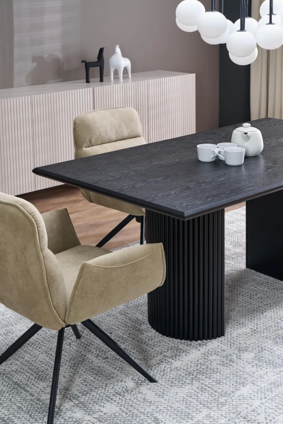 BOLERO stół rozkładany 160-250x90x78 cm dąb naturalny/czarny (3p=1szt)1 sztuka