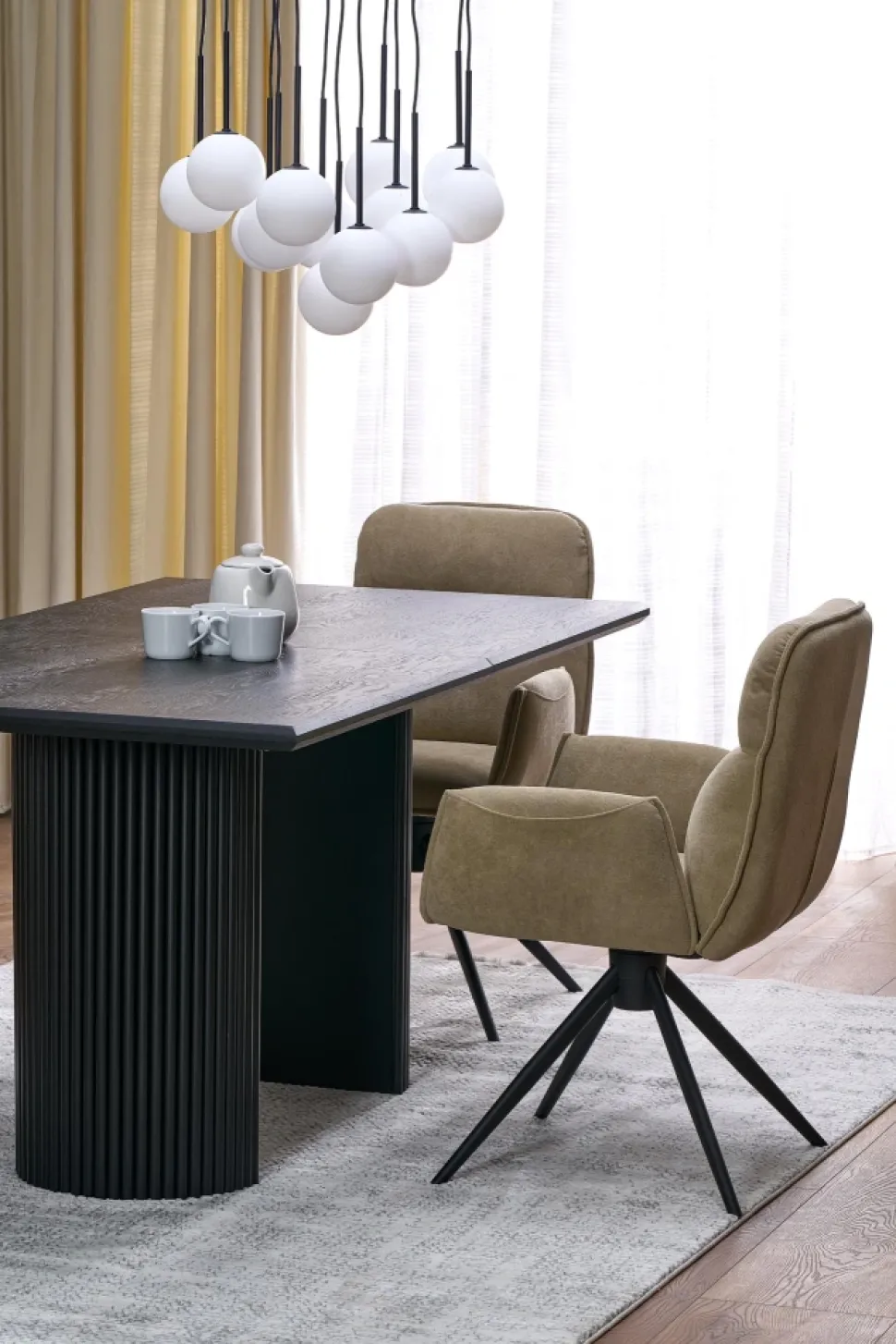 BOLERO stół rozkładany 160-250x90x78 cm dąb naturalny/czarny (3p=1szt)1 sztuka