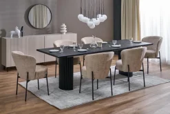 BOLERO stół rozkładany 160-250x90x78 cm dąb naturalny/czarny (3p=1szt)1 sztuka