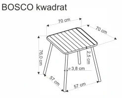 BOSCO stół kwadrat biały (2p=1szt)1 sztuka