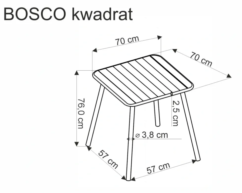 BOSCO stół kwadrat biały (2p=1szt)1 sztuka