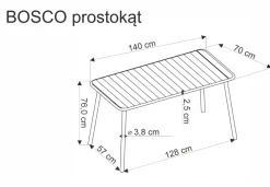 BOSCO stół prostokąt  biały (2p=1szt)1 sztuka