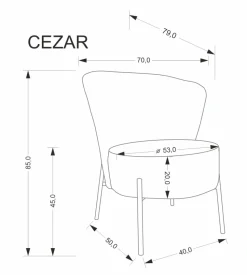 CEZAR fotel wypoczynkowy, beżowy (1p=1szt)1 sztuka