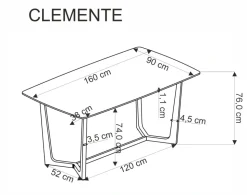 CLEMENTE stół blat - biały marmur, nogi - złoty (2p=1szt)1 sztuka