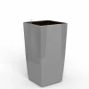 Cube reprezentacyjna donica w kolorze szarym z wkładem nawadniającym 39x39x76