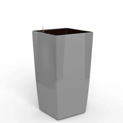 Cube reprezentacyjna donica w kolorze szarym z wkładem nawadniającym 39x39x76