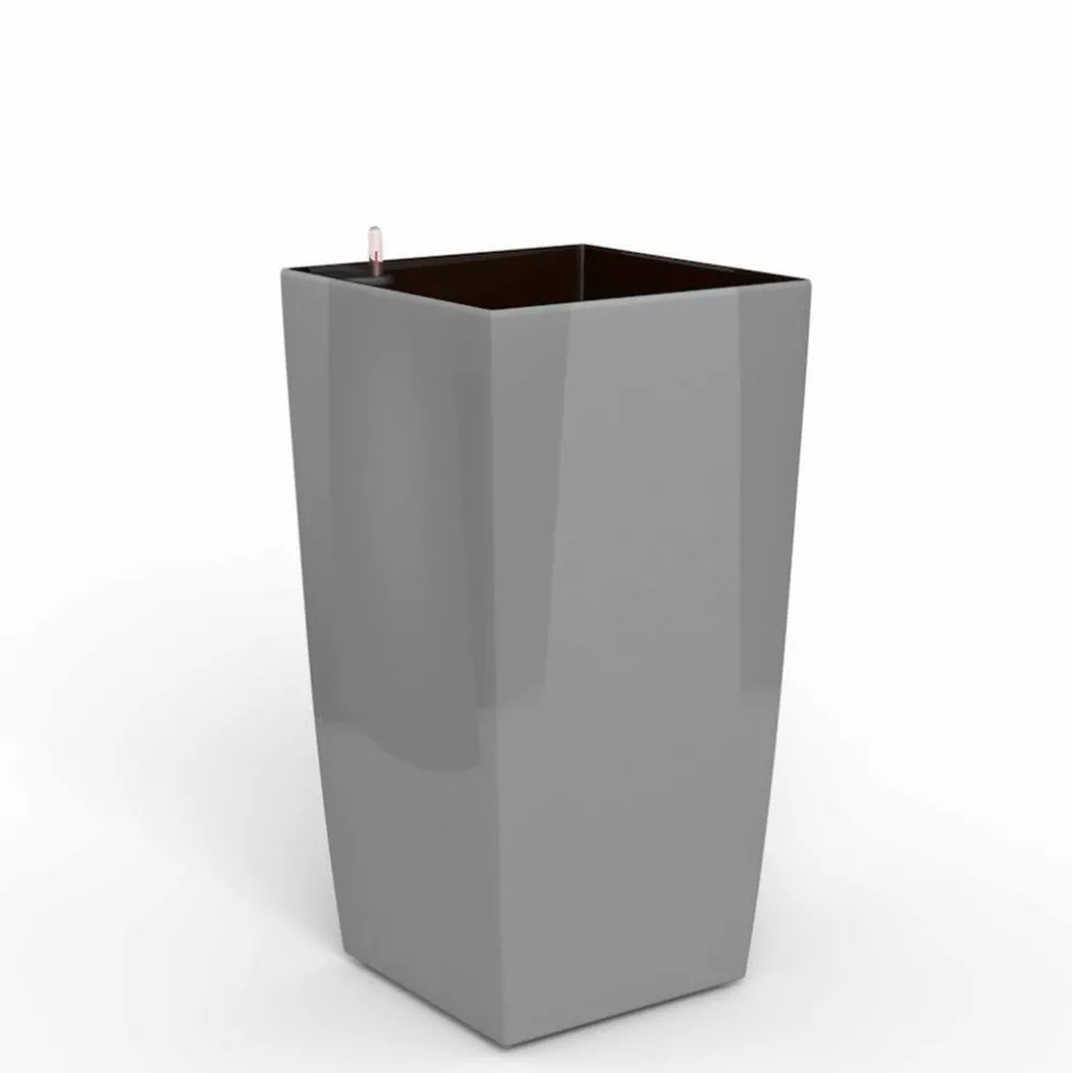 Cube reprezentacyjna donica w kolorze szarym z wkładem nawadniającym 39x39x76