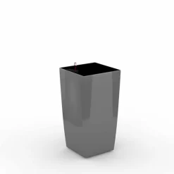 Cube reprezentacyjna donica w kolorze szarym z wkładem nawadniającym 22x22x41