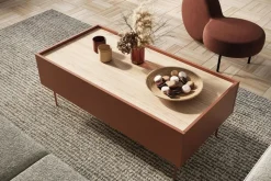 DESIN ŁAWA 120 2SZ - ceramic red / dąb nagano