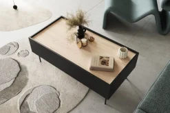 DESIN ŁAWA 120 2SZ - czarny mat / dąb nagano