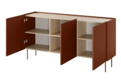 DESIN KOMODA 170 3D - ceramic red / dąb nagano