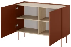 DESIN KOMODA 120 2D - ceramic red / dąb nagano
