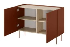 DESIN KOMODA 120 2D - ceramic red / dąb nagano