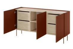 DESIN KOMODA 170 3D4SZ - ceramic red / dąb nagano