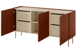 DESIN KOMODA 170 3D4SZ - ceramic red / dąb nagano