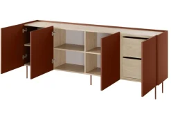 DESIN KOMODA 220 4D2SZ - ceramic red / dąb nagano