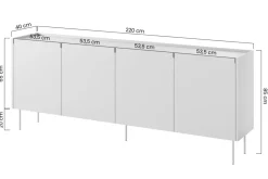 DESIN KOMODA 220 4D2SZ - ceramic red / dąb nagano