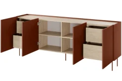 DESIN KOMODA 220 4D4SZ - ceramic red / dąb nagano