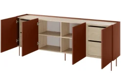 DESIN KOMODA 220 4D4SZ - ceramic red / dąb nagano