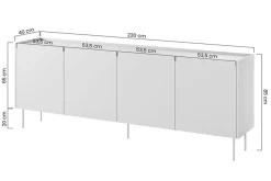 DESIN KOMODA 220 4D4SZ - czarny mat / dąb nagano