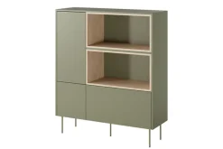 DESIN KOMODA WYSOKA 120 2D1SZ - oliwka / dąb nagano