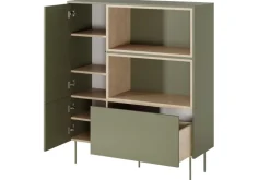 DESIN KOMODA WYSOKA 120 2D1SZ - oliwka / dąb nagano