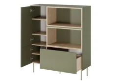 DESIN KOMODA WYSOKA 120 2D1SZ - oliwka / dąb nagano