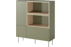 DESIN KOMODA WYSOKA 120 2D1SZ - oliwka / dąb nagano