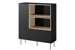 DESIN KOMODA WYSOKA 120 2D1SZ - czarny mat / dąb nagano