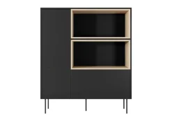 DESIN KOMODA WYSOKA 120 2D1SZ - czarny mat / dąb nagano