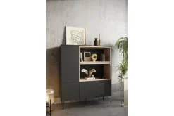 DESIN KOMODA WYSOKA 120 2D1SZ - czarny mat / dąb nagano